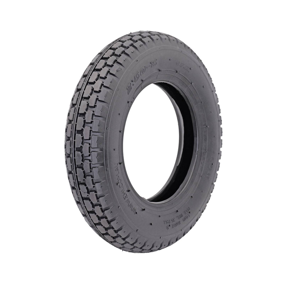 Easyroll 2.50x6'' Pneumatic Black Rubber Wheel Spare 140kg
