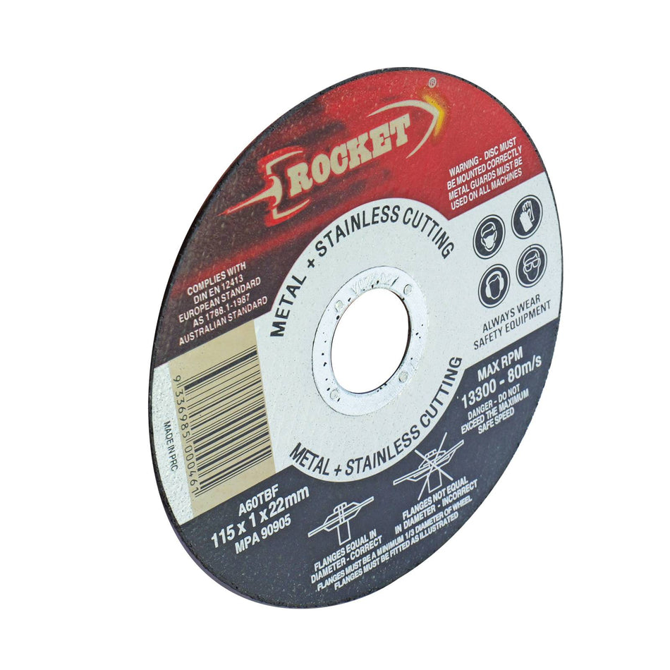 Rocket 115mm Cutting Discs Stainless Steel - 10 Piece
