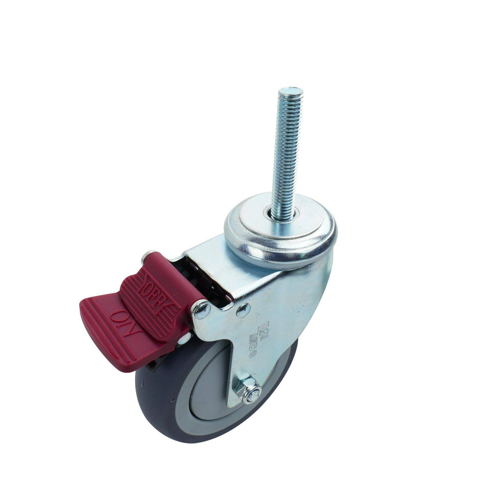 Easyroll 100mm Grey Rubber Swivel Brake G6 Series Castor 120kg